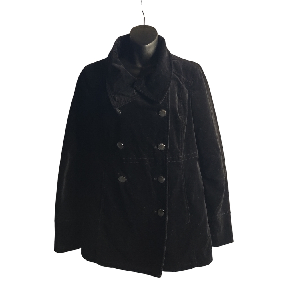 Calvin Klein Jeans Women's Black Velvet Double Breasted Jacket Size S/P